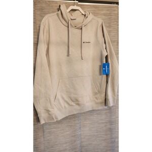 Columbia Portland Oregon Beige Hoodie Sweatshirt Size XXL with back graphic